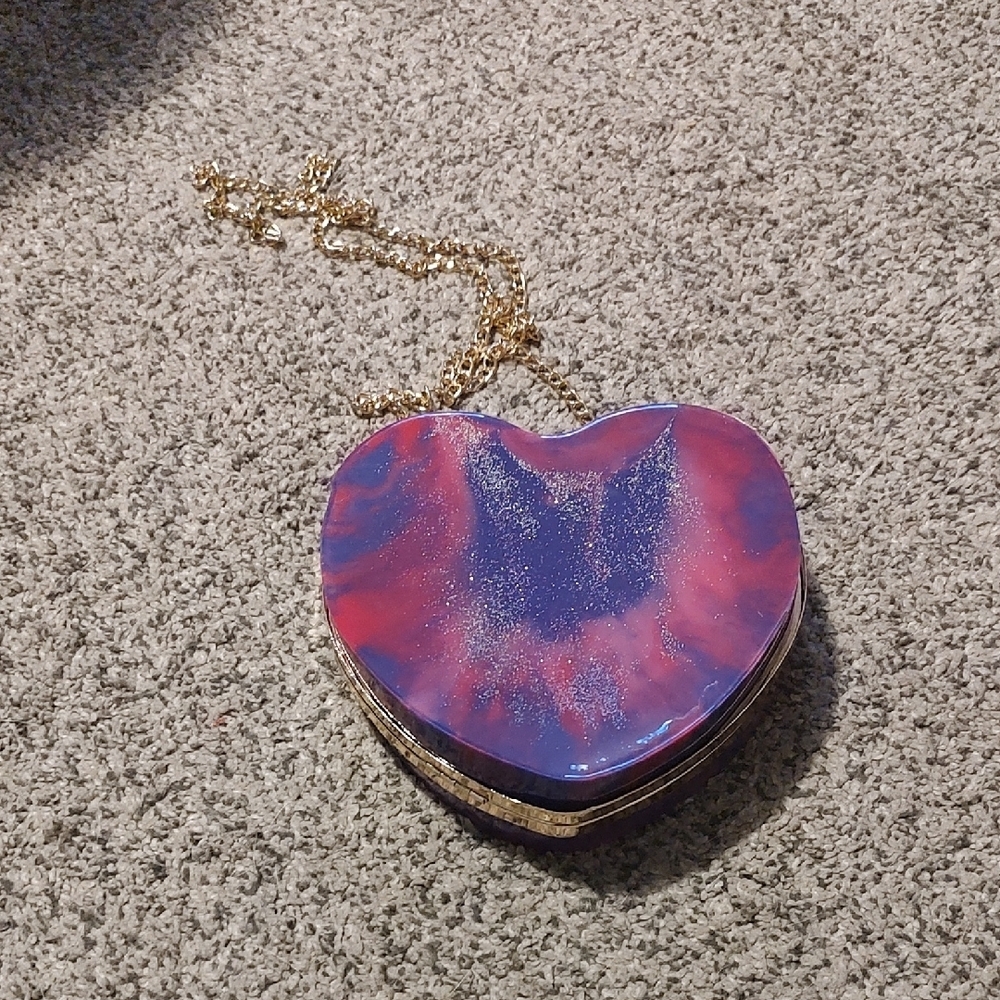Heart-Shaped Purple and Pink Clutch